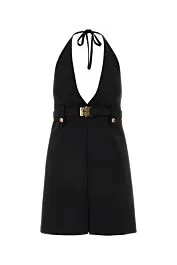 Black stretch wool dress    