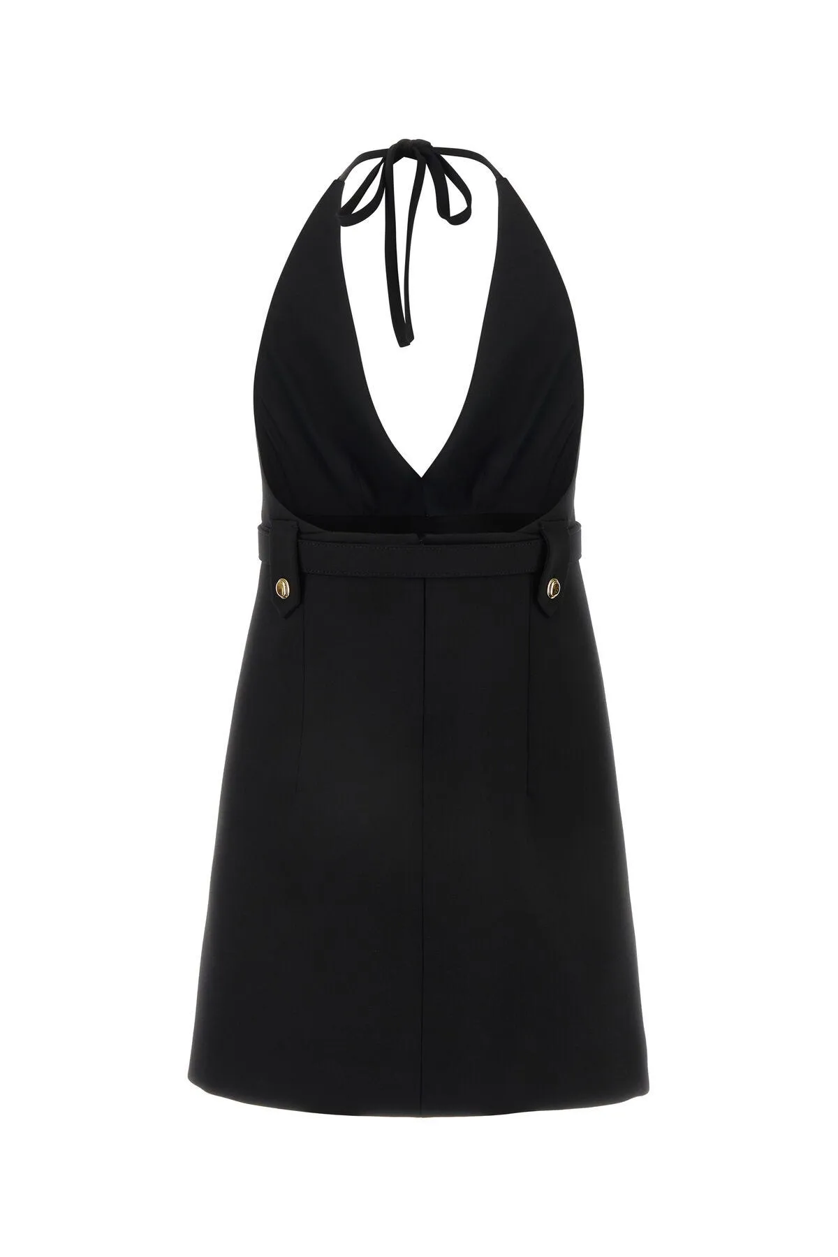 Black stretch wool dress    