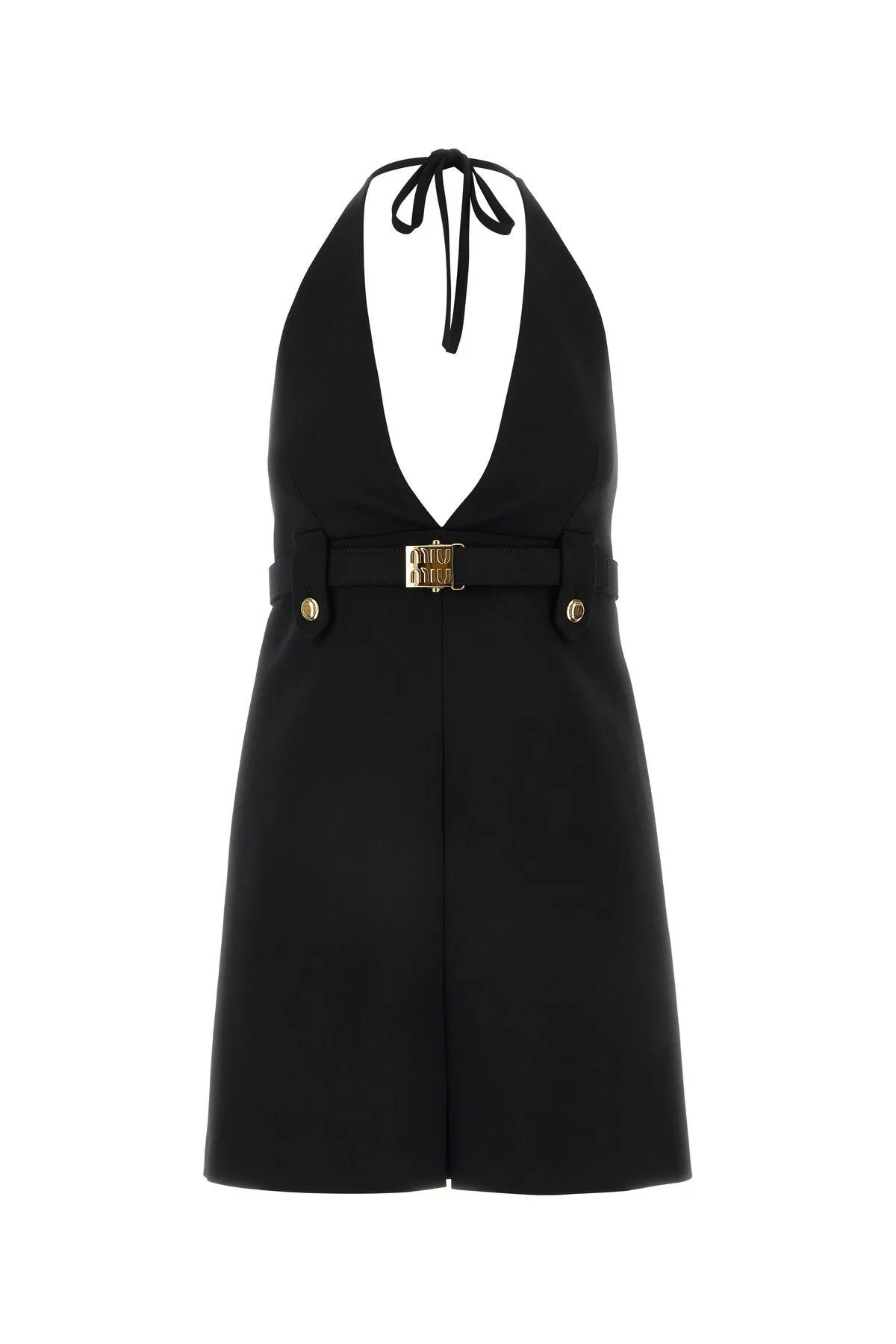 Black stretch wool dress    