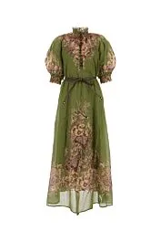 Olive green ramie Ottie dress    