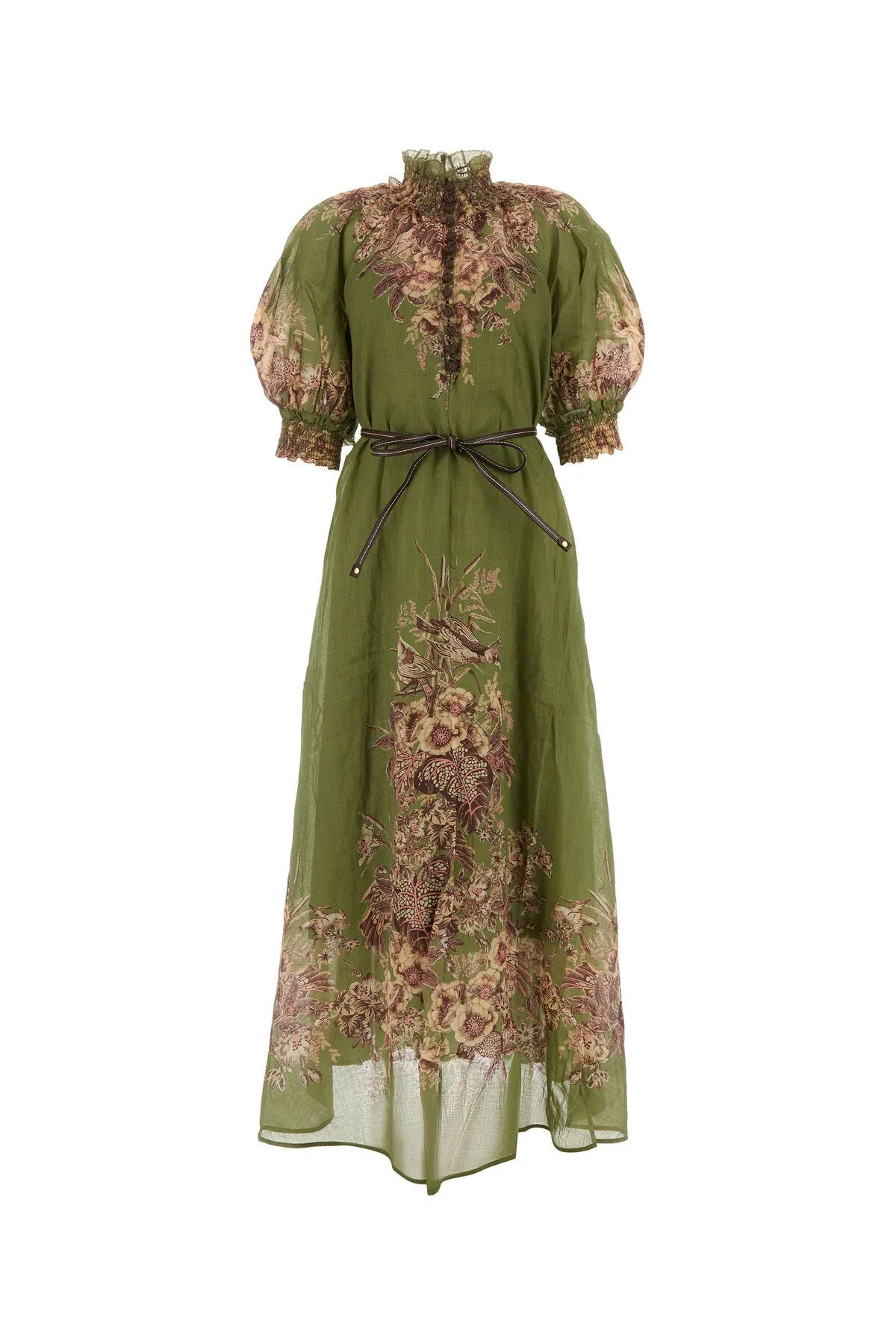 Olive green ramie Ottie dress    