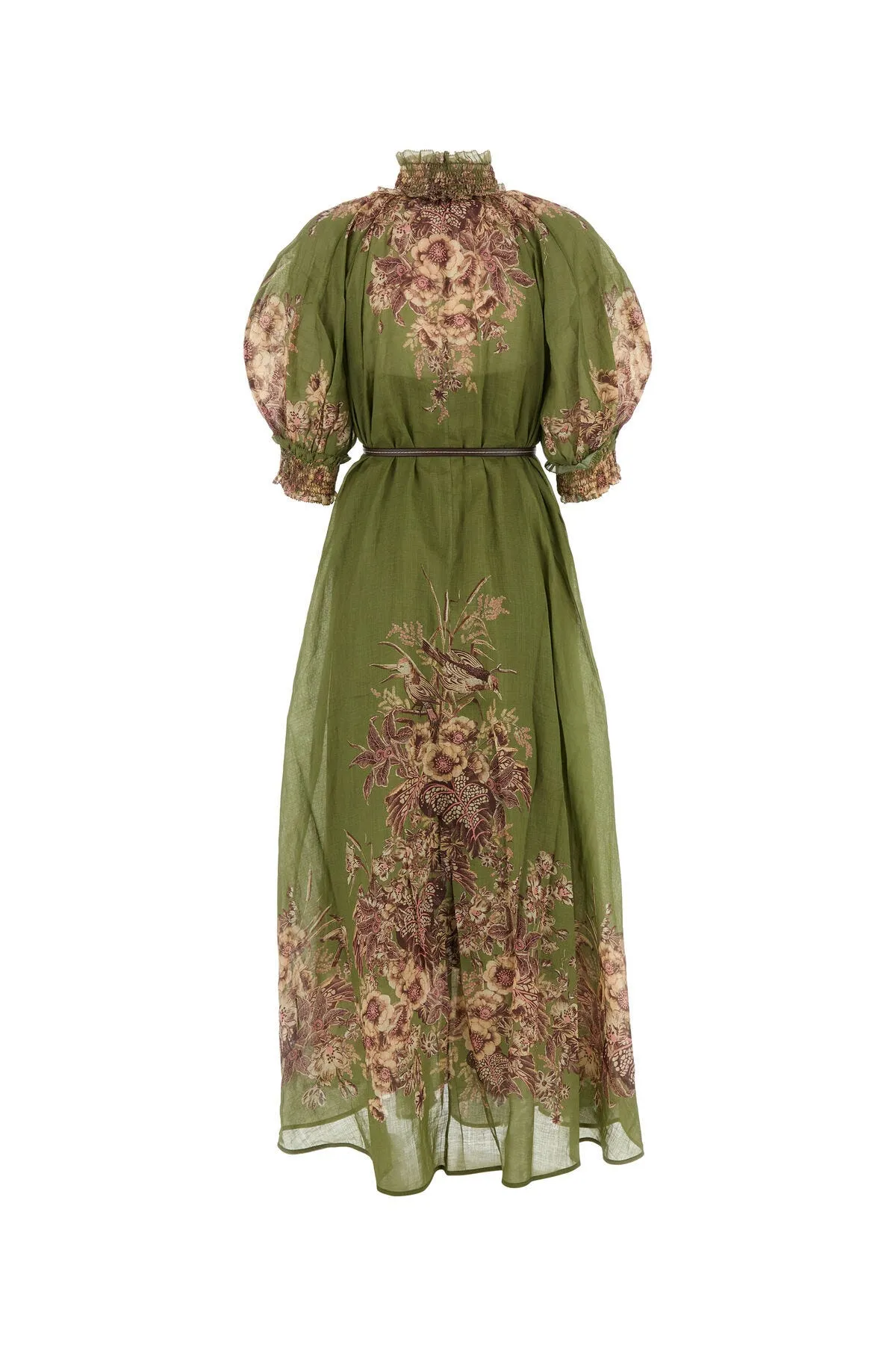 Olive green ramie Ottie dress    